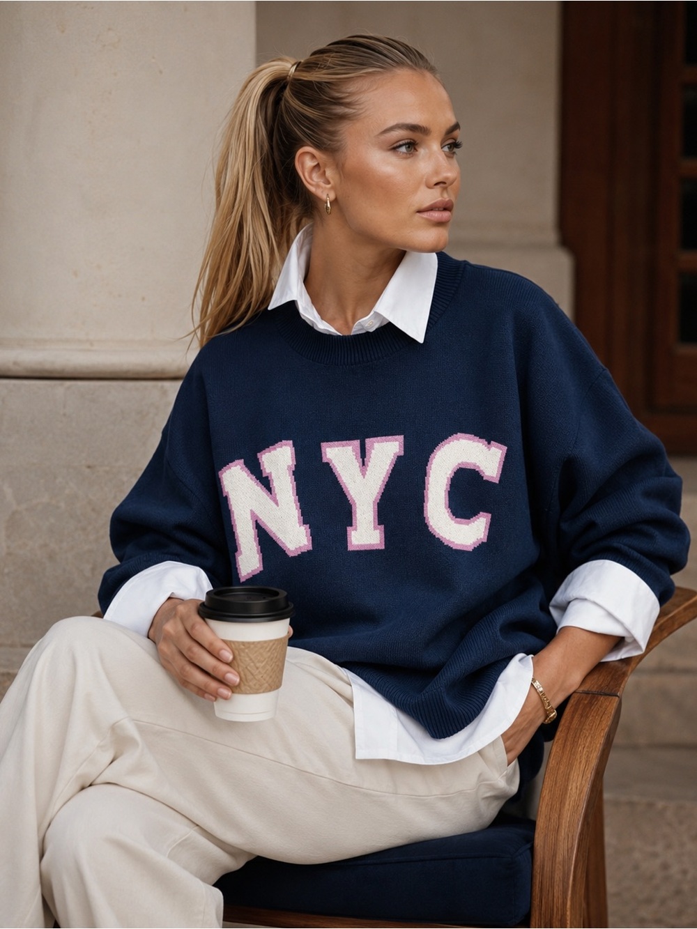 Maeve Collared Crewneck Sweater